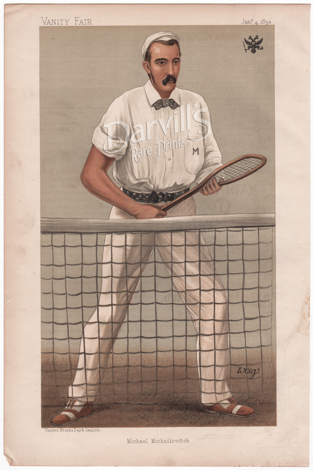 The Grand Duke Michael Michailovitch of Russia 1894 tennis player